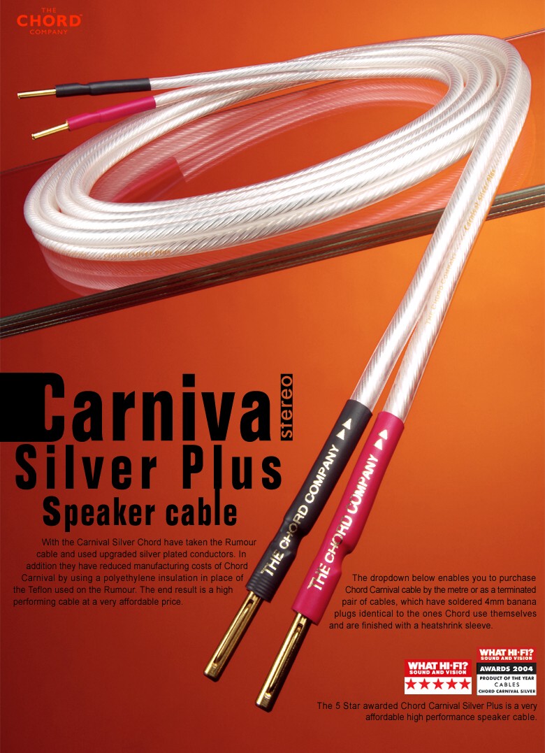 CHORD Carnival ”Silver Plus” （2 x 2） 專業喇叭線材
